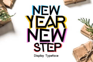 New Year New Step: A Cheerful Holiday-Themed Display Font for Standout Branding